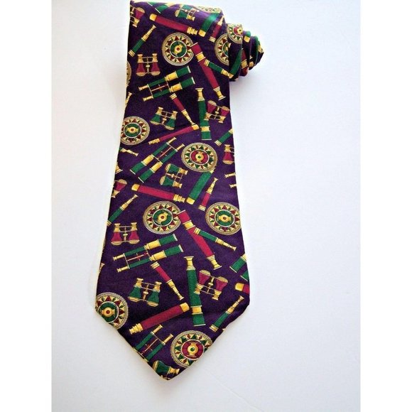 Tommy Hilfiger Other - Tommy Hilfiger Mens Tie Telescopes Binoculars Medallion Necktie USA Made Vintage